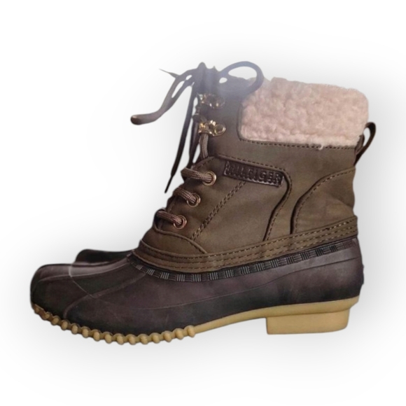 Tommy Hilfiger Raelen 2 Dark Green Rain Duck Boots - Picture 4 of 10